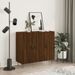 Buffet chêne marron 90x34x80 cm bois d'ingénierie - Photo n°2