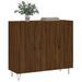 Buffet chêne marron 90x34x80 cm bois d'ingénierie - Photo n°3