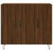 Buffet chêne marron 90x34x80 cm bois d'ingénierie - Photo n°6