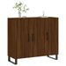 Buffet chêne marron 90x34x80 cm bois d'ingénierie - Photo n°3