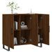 Buffet chêne marron 90x34x80 cm bois d'ingénierie - Photo n°4