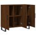 Buffet chêne marron 90x34x80 cm bois d'ingénierie - Photo n°5