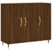 Buffet chêne marron 90x34x80 cm bois d'ingénierie - Photo n°1