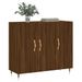 Buffet chêne marron 90x34x80 cm bois d'ingénierie - Photo n°3