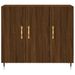 Buffet chêne marron 90x34x80 cm bois d'ingénierie - Photo n°6