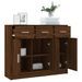 Buffet chêne marron 91x28x75 cm bois d'ingénierie - Photo n°4