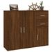 Buffet Chêne marron 91x29,5x75 cm Bois d'ingénierie - Photo n°5