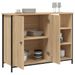 Buffet chêne sonoma 100x33x75 cm bois d'ingénierie - Photo n°4