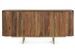 Buffet contemporain 4 portes VILAS 160 cm – Bois de manguier & pieds acier doré mat - Photo n°1