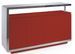 Buffet design 4 portes bois laqué rouge et acier chromé Modena - Photo n°1
