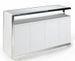 Buffet design 4 portes Modena 140 cm - Laqué blanc et acier chromé - Photo n°5