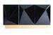 Buffet design miroir noir et pieds acier doré Ardy 153 cm - Photo n°1