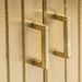 Buffet design 2 portes bois massif de Manguier et métal doré Variza 114 cm - Photo n°4