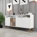 Buffet en bois blanc 4 portes Roma 160 cm - Photo n°4