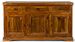 Buffet en bois d'acacia massif finition rustique marron 3 portes 3 tiroirs Kastela 160 cm - Photo n°1