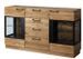 Buffet en bois de chêne miel et acier noir 2 portes 4 tiroirs Mazora 170 cm - Photo n°1