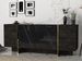 Buffet en bois gris foncé et noir effet marbre 4 portes Flora 180 cm - Photo n°8