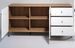 Buffet en bois MDF blanc et bois clair 2 portes 3 tiroirs Kidou L 183 cm - Photo n°3