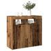 Buffet et lumières LED vieux bois 80x35x75 cm bois d'ingénierie - Photo n°1