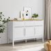 Buffet FLORO blanc 114x43x74 cm bois massif de pin - Photo n°3