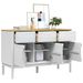 Buffet FLORO blanc 114x43x74 cm bois massif de pin - Photo n°4