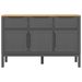 Buffet FLORO gris 114x43x74 cm bois massif de pin - Photo n°5