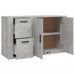 Buffet Gris béton 100x33x59,5 cm Bois d'ingénierie - Photo n°8