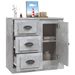 Buffet gris béton 70x35,5x67,5 cm bois d'ingénierie - Photo n°5