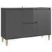 Buffet Gris brillant 103,5x35x70 cm 3 - Photo n°1