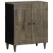Buffet gris clair 60x33,5x75 cm bois de manguier massif - Photo n°1