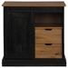 Buffet HALDEN porte coulissante noir 80x40x80 cm bois massif - Photo n°1