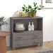 Buffet HAMAR Gris clair 85x35x80 cm Bois massif de pin - Photo n°1