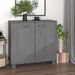 Buffet HAMAR Gris foncé 85x35x80 cm Bois massif de pin - Photo n°1