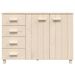 Buffet HAMAR Marron miel 113x40x80 cm Bois massif de pin - Photo n°1