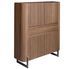 Buffet haut 4 portes Bokane 115 cm - Noyer et acier chromé - Photo n°3