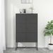 Buffet haut Anthracite 80x35x135 cm Acier - Photo n°1