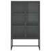 Buffet haut Anthracite 80x35x135 cm Acier et verre trempé - Photo n°1