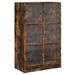 Buffet haut avec portes chêne fumé 68x37x109 cm bois ingénierie - Photo n°1