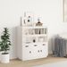 Buffet haut Blanc 100x40x108,5 cm Bois massif de pin - Photo n°1