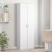 Buffet haut blanc 60x35x180 cm bois d’ingénierie - Photo n°1