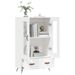 Buffet haut blanc 69,5x31x115 cm bois d'ingénierie - Photo n°4