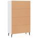 Buffet haut blanc 69,5x31x115 cm bois d'ingénierie - Photo n°8