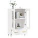 Buffet haut blanc 69,5x31x115 cm bois d'ingénierie - Photo n°4