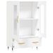 Buffet haut blanc 69,5x31x115 cm bois d'ingénierie - Photo n°5