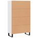 Buffet haut blanc 69,5x31x115 cm bois d'ingénierie - Photo n°8