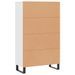 Buffet haut blanc 69,5x31x115 cm bois d'ingénierie - Photo n°8