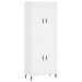 Buffet haut Blanc 69,5x34x180 cm Bois d'ingénierie - Photo n°1