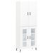 Buffet haut Blanc 69,5x34x180 cm Bois d'ingénierie - Photo n°1
