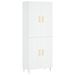 Buffet haut Blanc 69,5x34x180 cm Bois d'ingénierie - Photo n°1