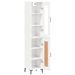 Buffet haut Blanc brillant 34,5x34x180 cm Bois d'ingénierie - Photo n°4